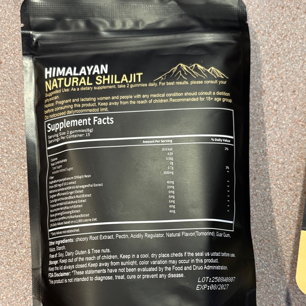 Himalayan Natural Shilajit Gummies - Black & Yellow - Picture 2 of 2